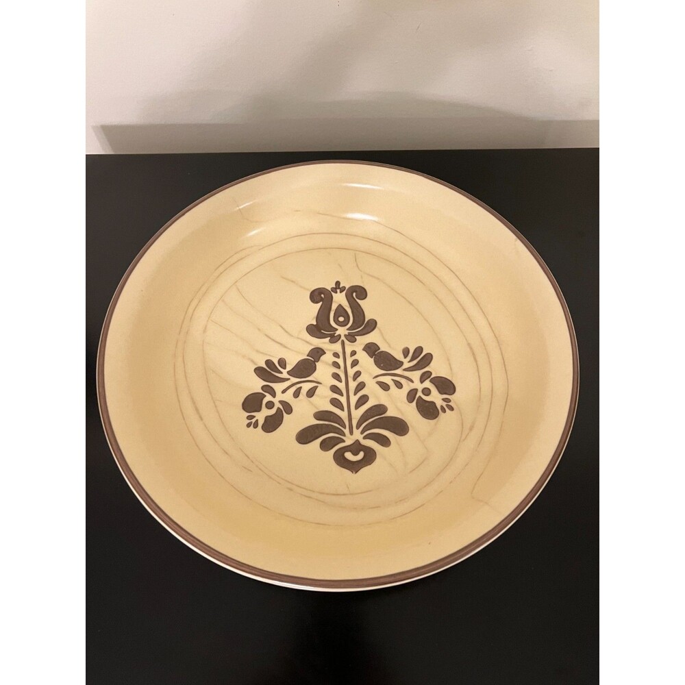 Vintage Pfaltzgraff Stoneware Village "BIRDS" 10 1/2" Deep Pie Serving Plate
